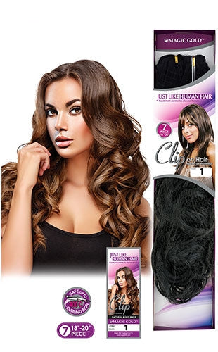 7Pcs Clip On J.L.H. Natural Body Wave18-20"