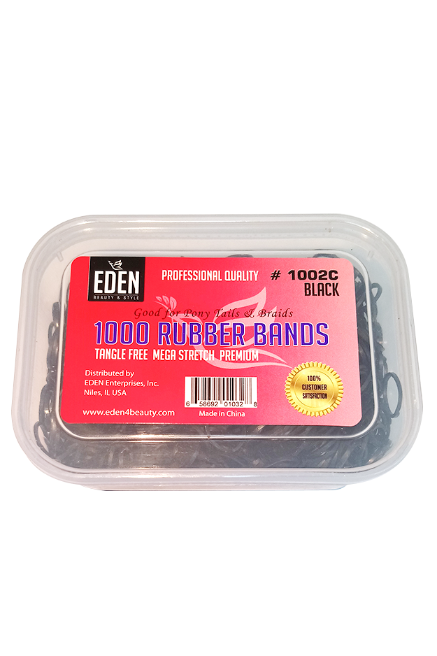 EDEN 1000 Rubber Bands in Jar "Black"