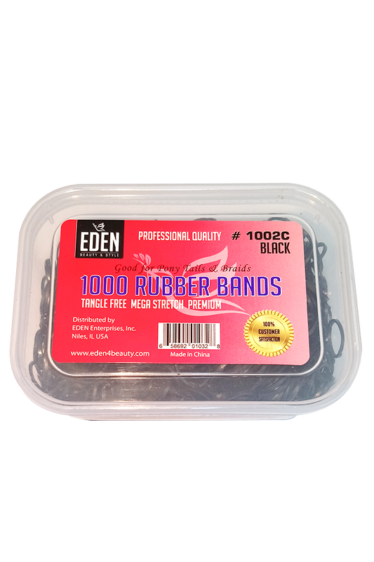 EDEN 1000 Rubber Bands in Jar "Black"