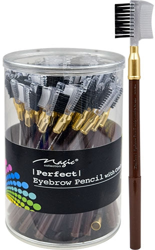 Magic Eyebrow Pencil w/ Comb & Brush -(60 Pcs)