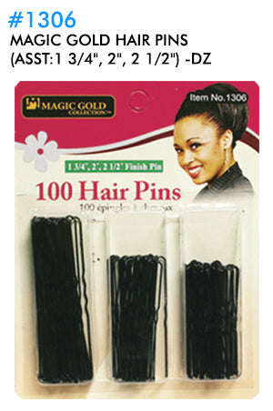 Magic Gold Hair Pins (Asst:1 3/4", 2", 2 1/2" )