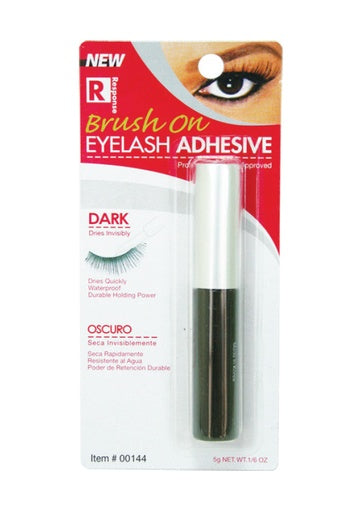 Brush on eyelash adhesive