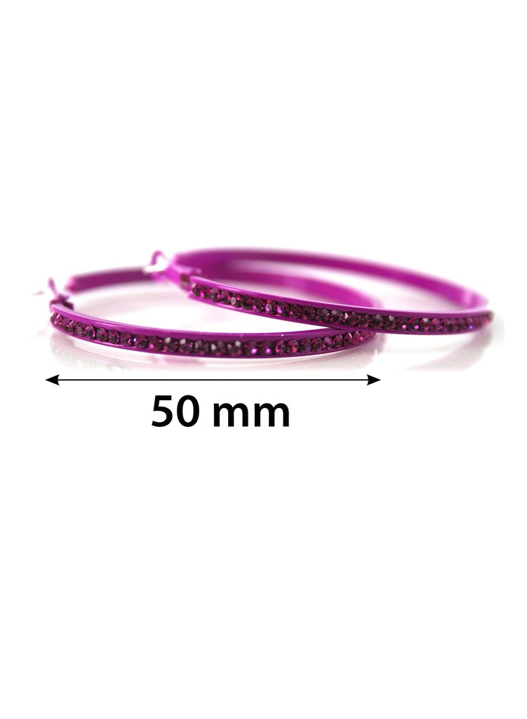 Stone Hoop Earring