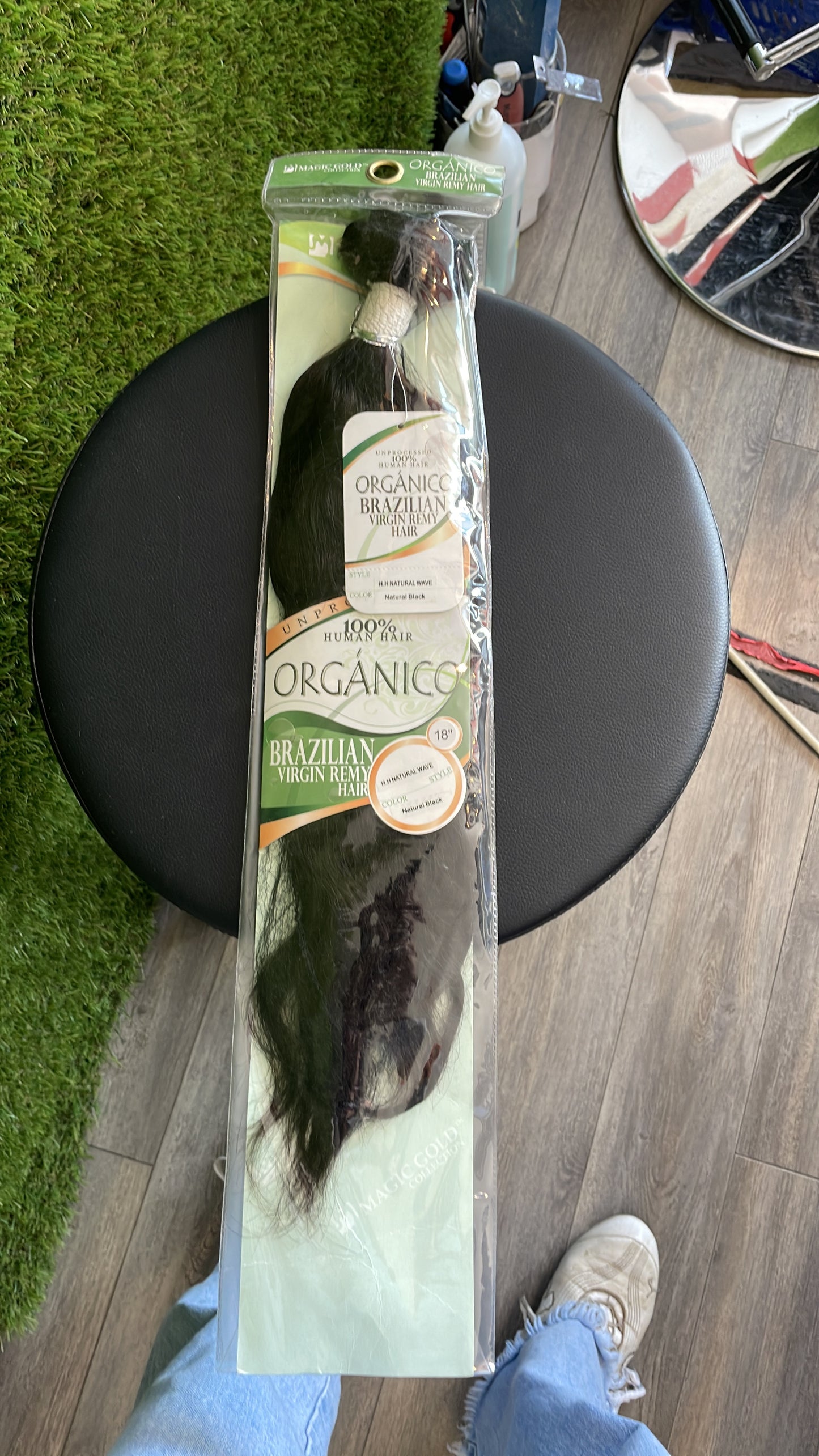 Organic o Brazilian humain hair 18”