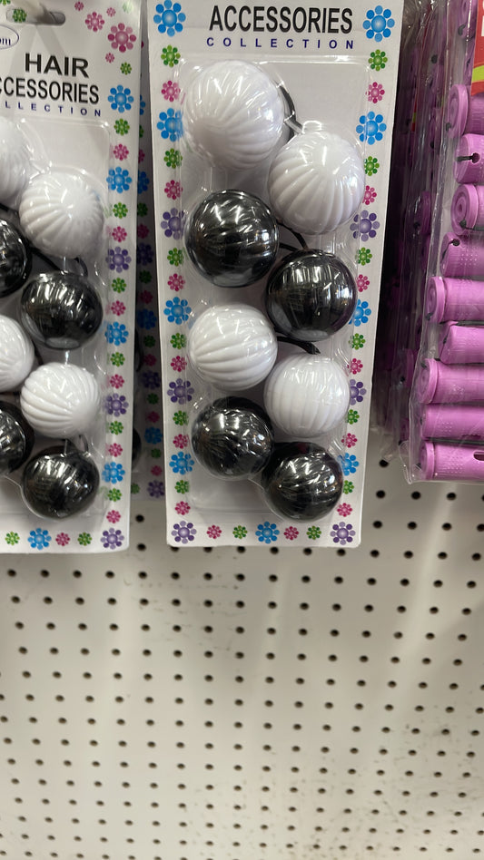 Hair accessories boule noir et blanc